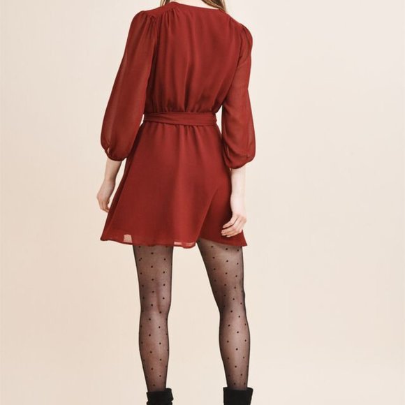 Dynamite Fit & Flare Burgundy Dress - Picture 2 of 5